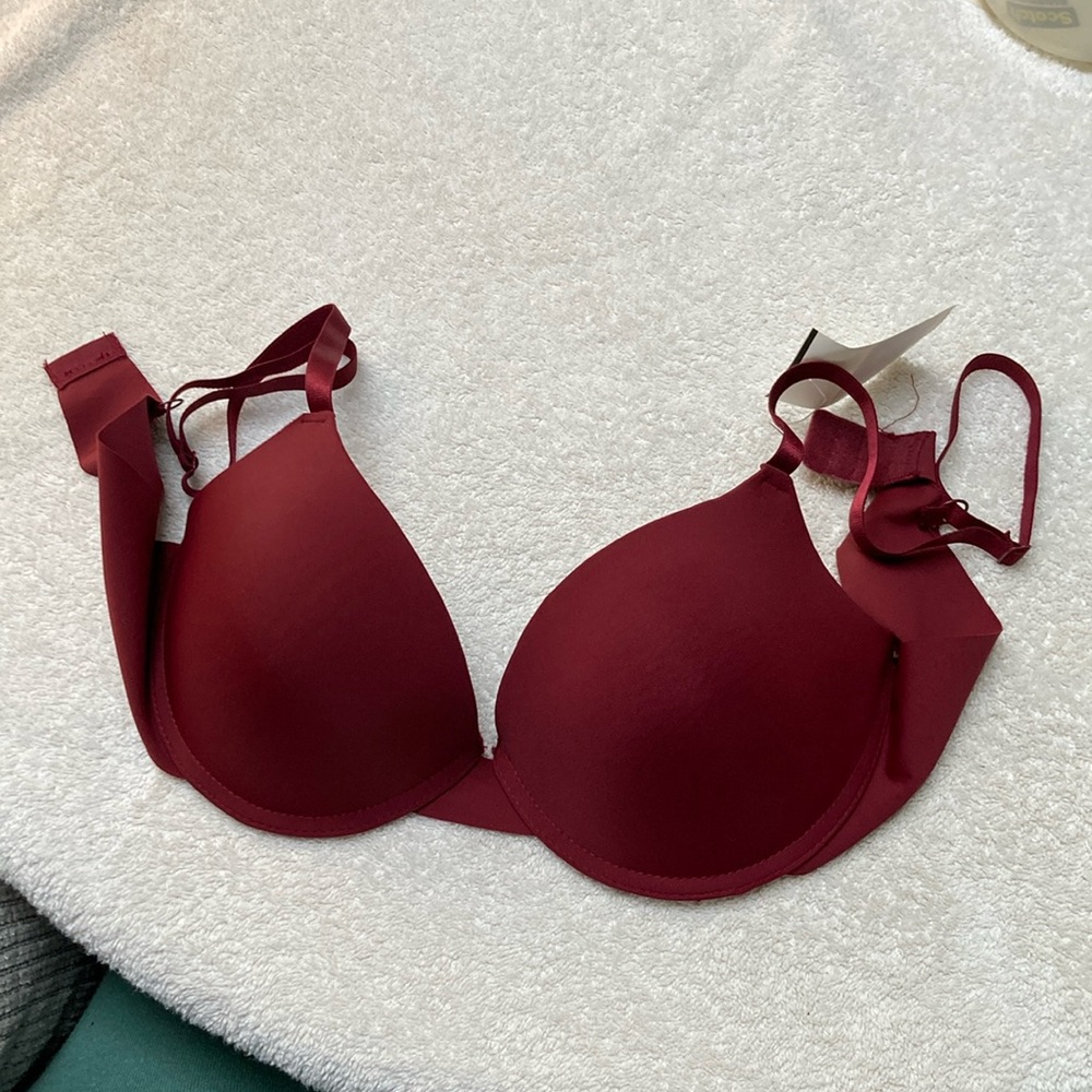 Victoria's Secret Red Molded Cup Bra with Adjustable Straps